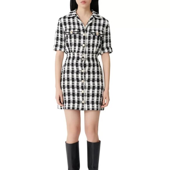 Maje Ricky Tweed Shirt Dress - Picture 3 of 10